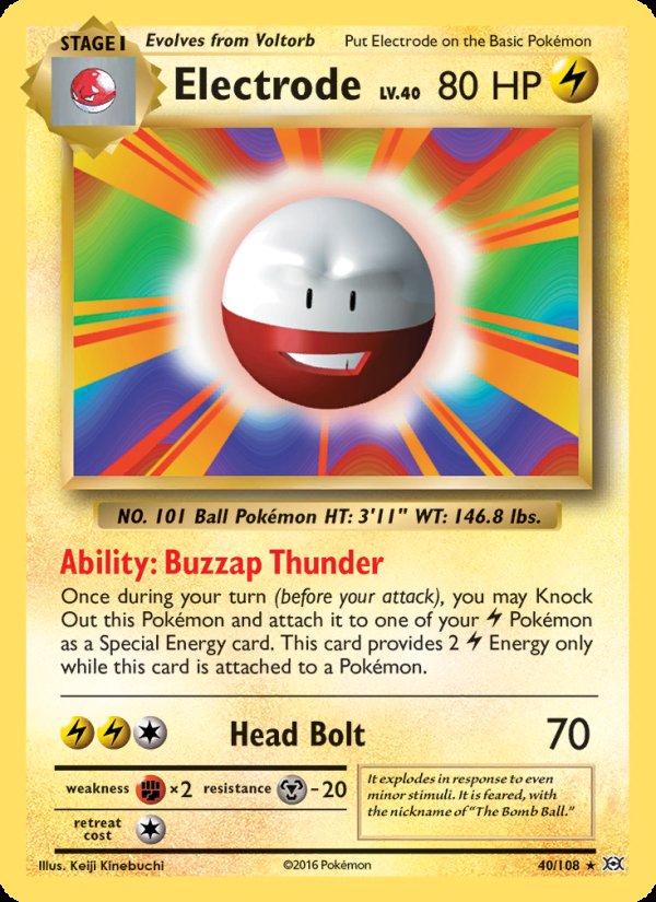 Electrode 40/108 - Evolutions Pokemon card