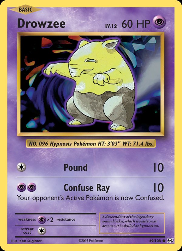 Drowzee 49/108 - Evolutions Pokemon card