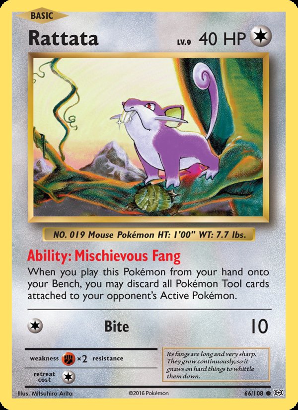 Rattata 66/108 - Evolutions Pokemon card