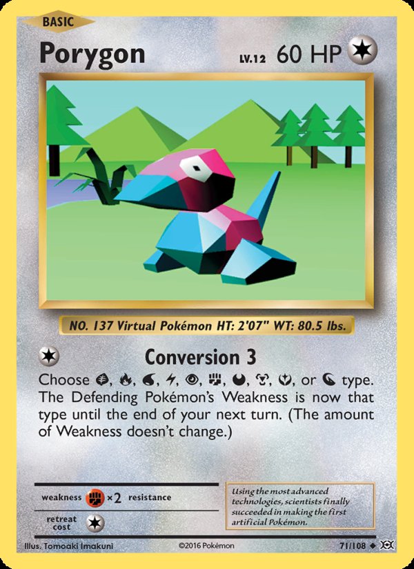 Porygon 71/108 - Evolutions Pokemon card