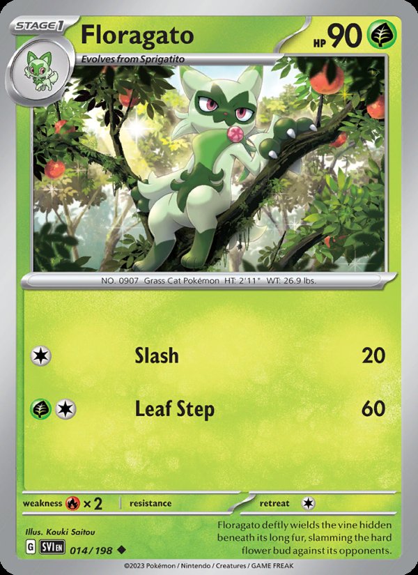 Floragato 014/198 - Scarlet & Violet Pokemon card