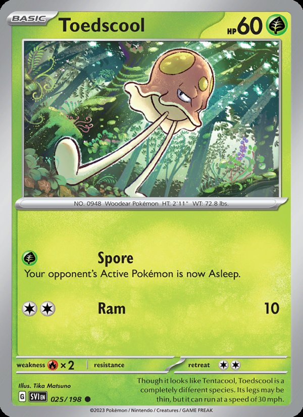 Toedscool 025/198 - Scarlet & Violet Pokemon card