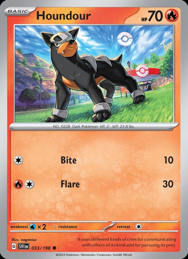 Houndour 033/198 - Scarlet & Violet Pokemon card