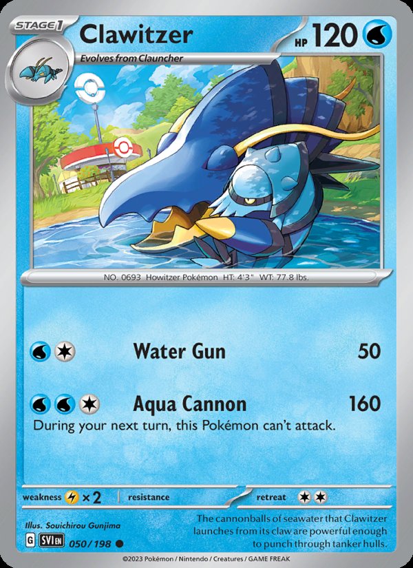Clawitzer 050/198 - Scarlet & Violet Pokemon card