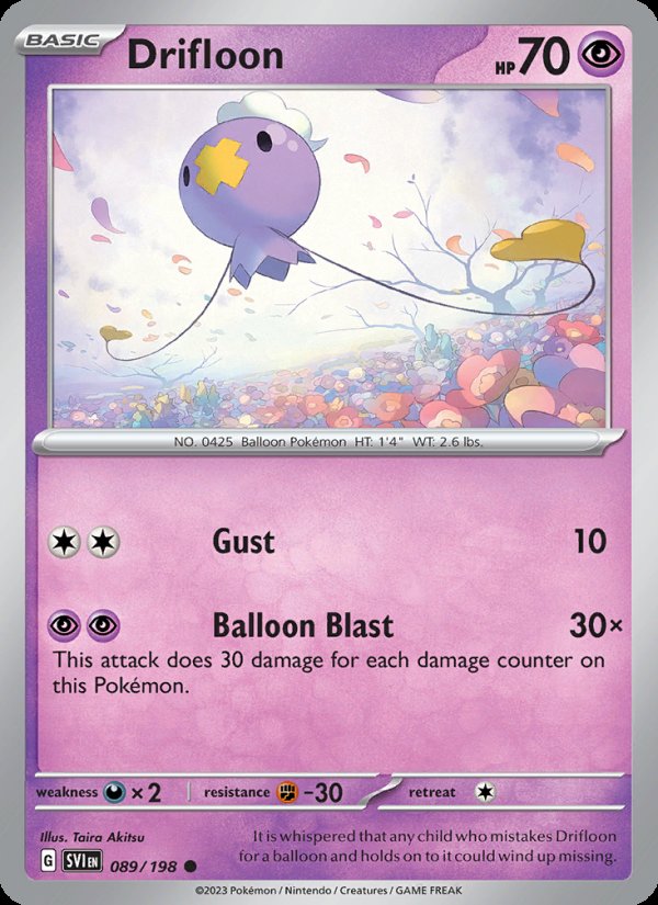 Drifloon 089/198 - Scarlet & Violet Pokemon card