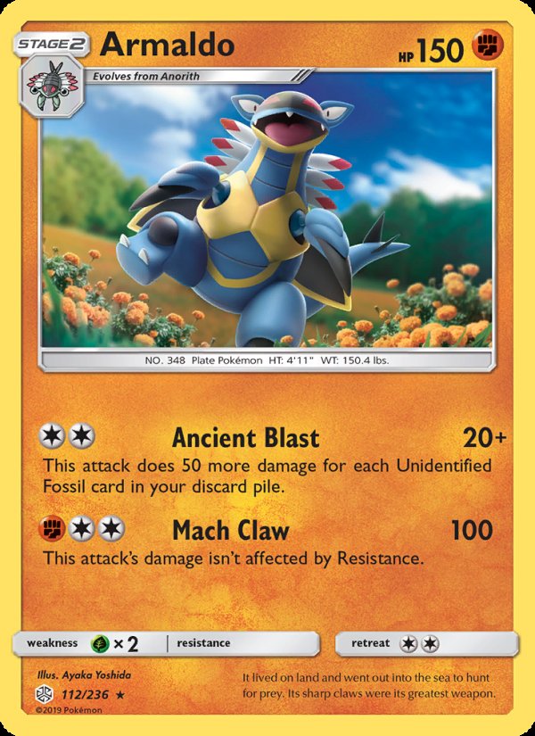 Armaldo 112/236 - Cosmic Eclipse Pokemon card