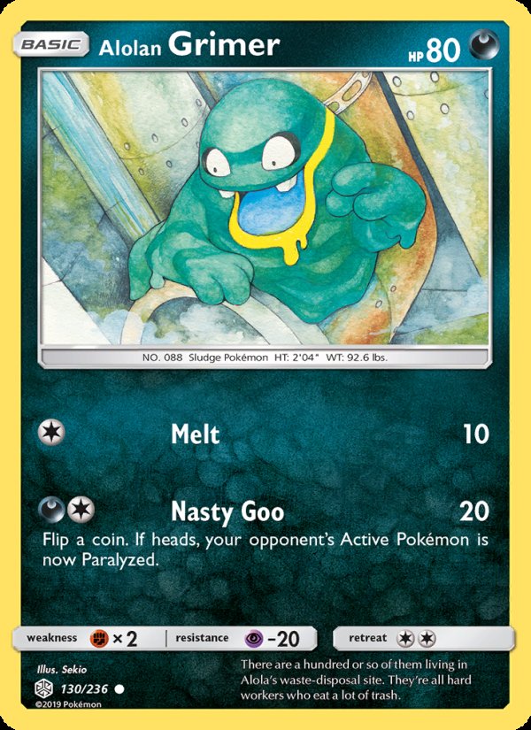 Alolan Grimer 130/236 - Cosmic Eclipse Pokemon card