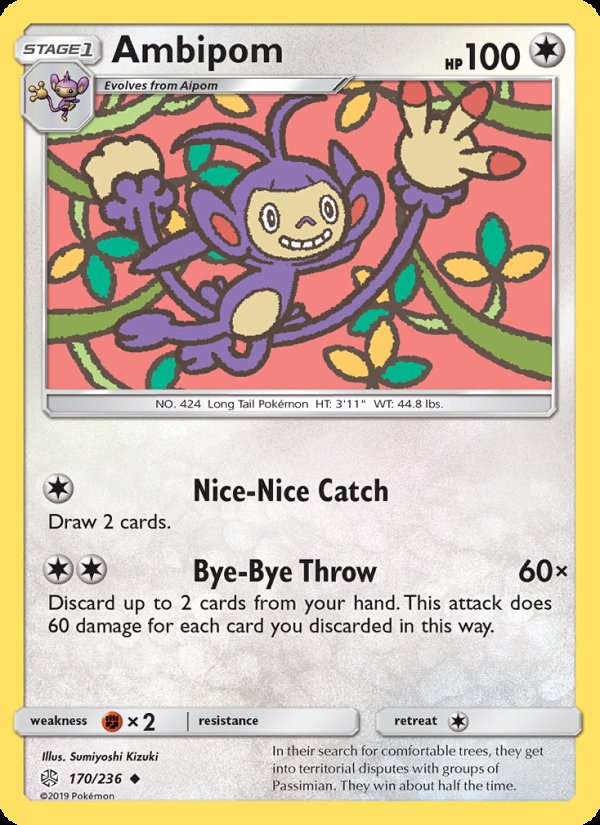 Ambipom 170/236 - Cosmic Eclipse Pokemon card