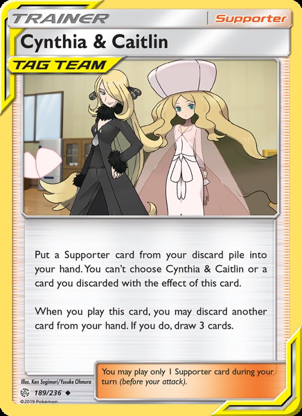 Cynthia & Caitlin 189/236 - Cosmic Eclipse Pokemon card