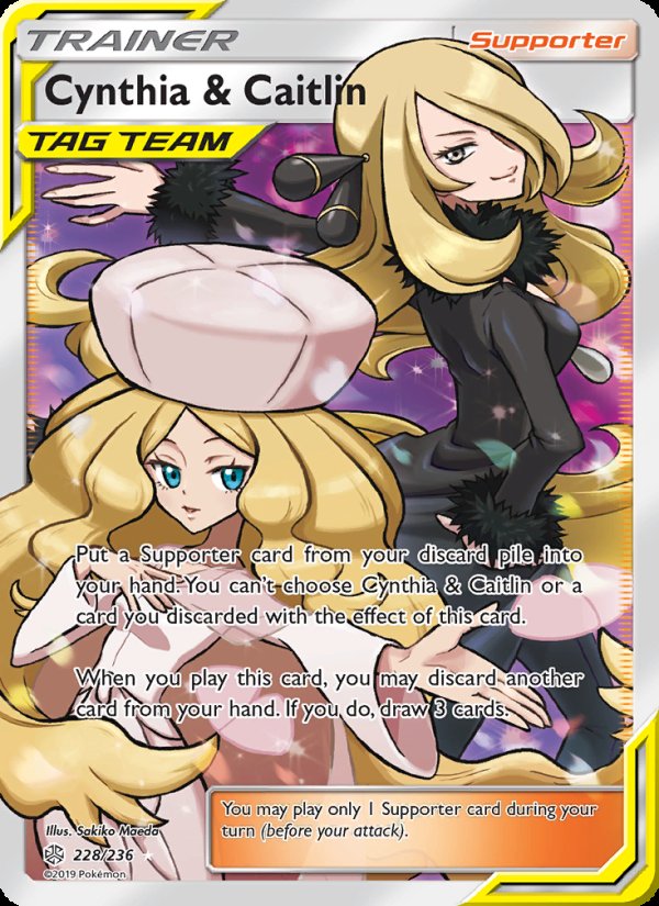 Cynthia & Caitlin 228/236 - Cosmic Eclipse Pokemon card