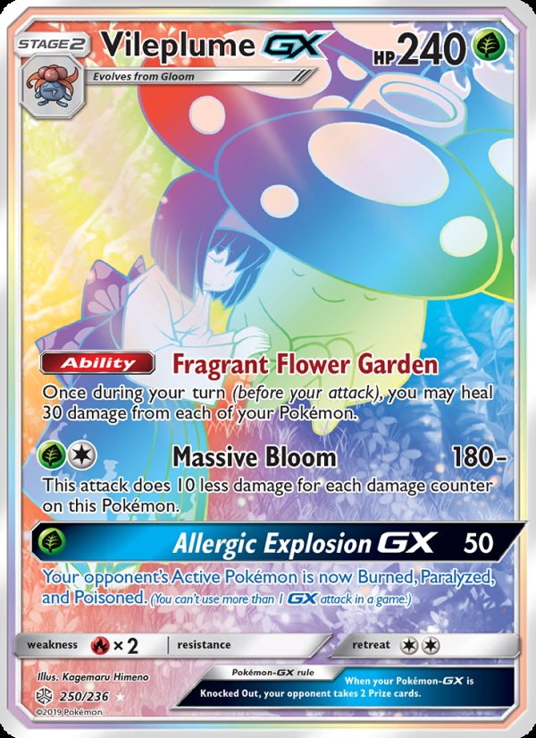 Vileplume GX 250/236 - Cosmic Eclipse Pokemon card