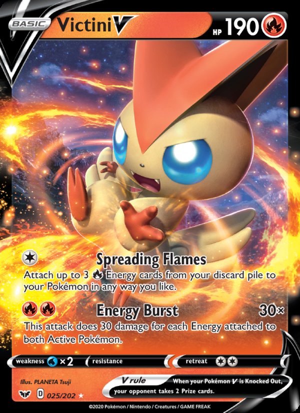 Victini V 25/202 - Sword & Shield Pokemon card