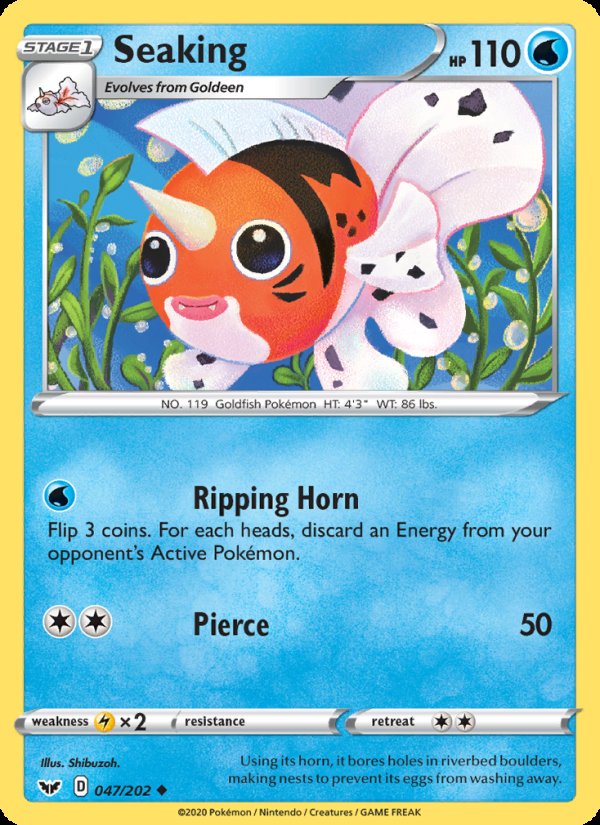Seaking 47/202 - Sword & Shield Pokemon card