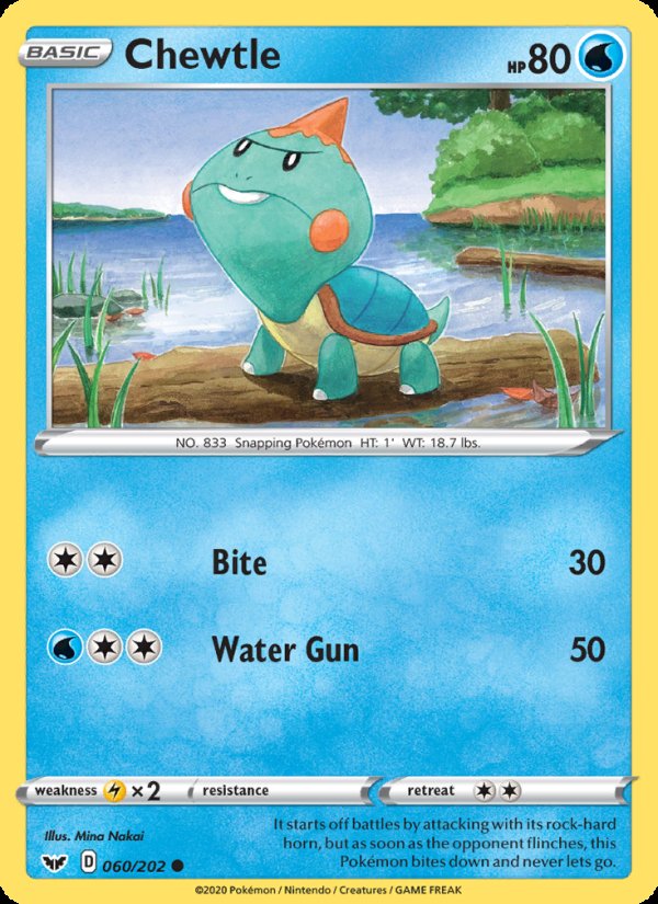 Chewtle 60/202 - Sword & Shield Pokemon card