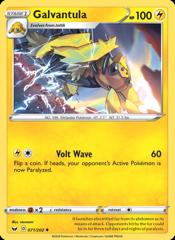 Galvantula 71/202 - Sword & Shield Pokemon card