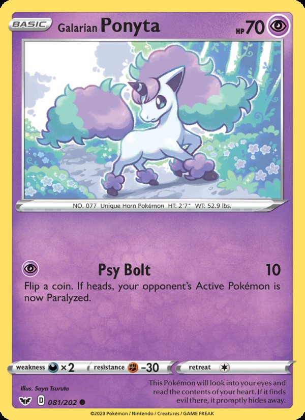 Galarian Ponyta 81/202 - Sword & Shield Pokemon card