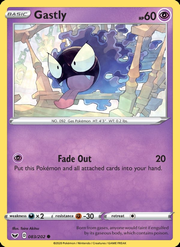 Gastly 83/202 - Sword & Shield Pokemon card