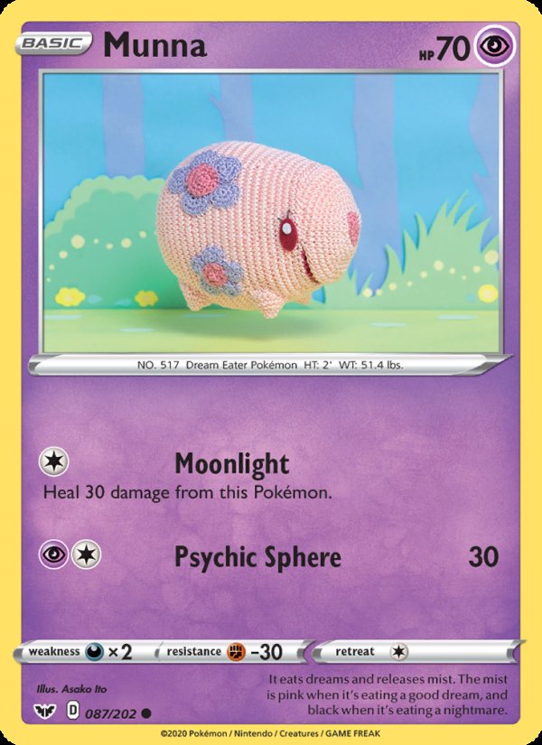 Munna 87/202 - Sword & Shield Pokemon card