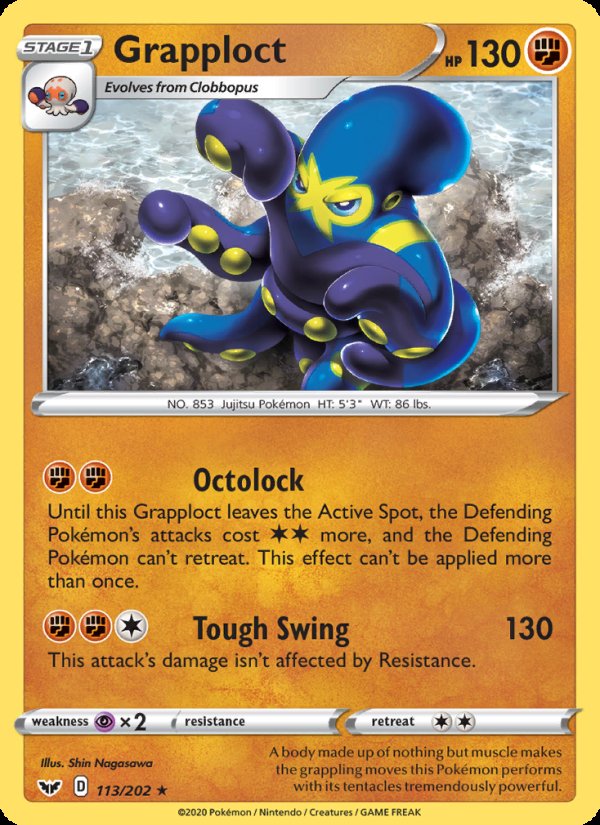 Grapploct 113/202 - Sword & Shield Pokemon card