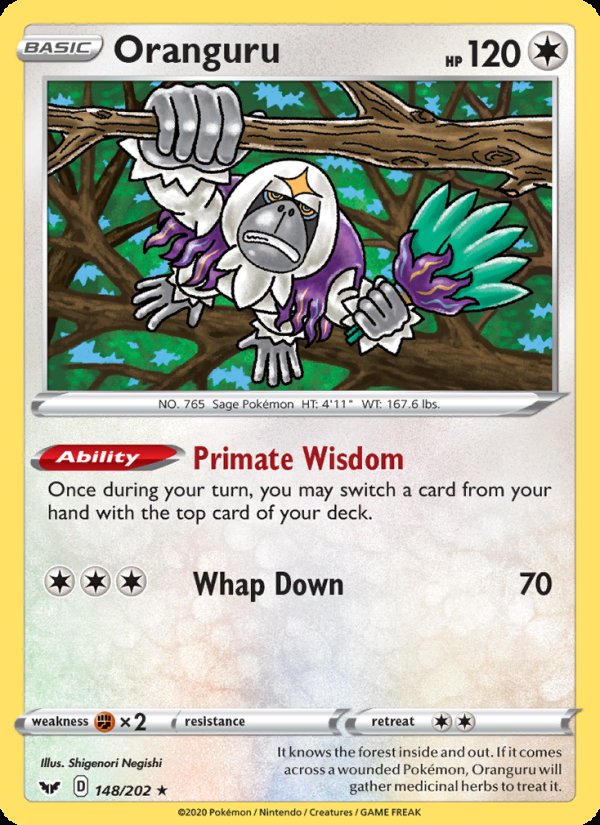 Oranguru 148/202 - Sword & Shield Pokemon card
