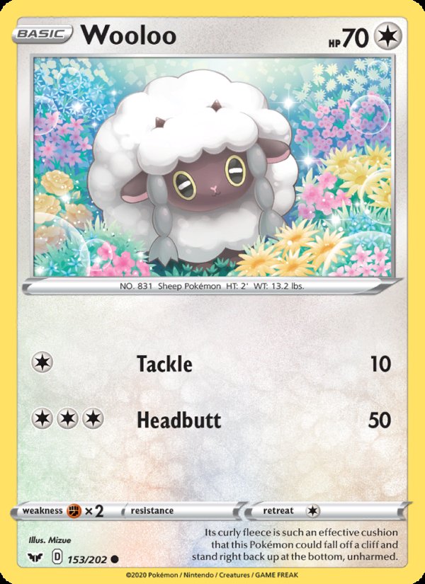Wooloo 153/202 - Sword & Shield Pokemon card