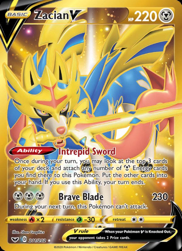 Zacian V 211/202 - Sword & Shield Pokemon card