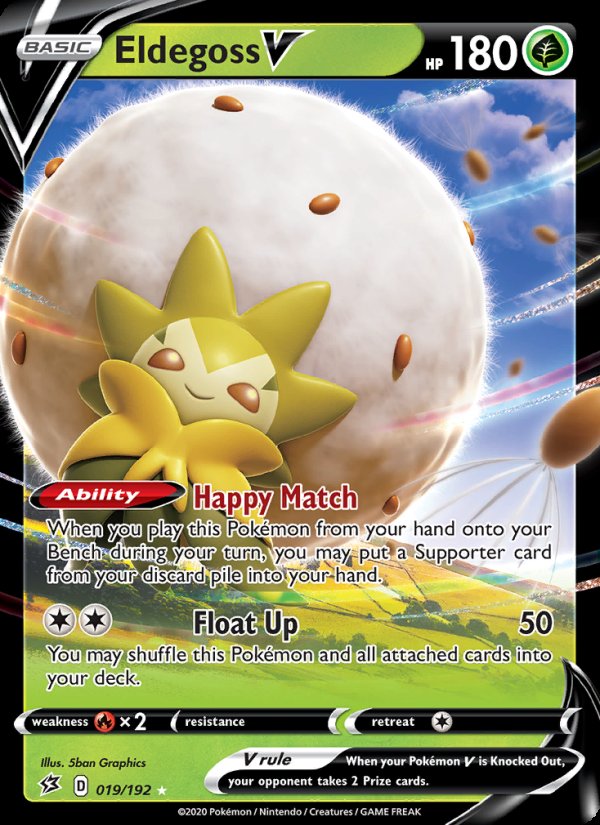 Eldegoss V 19/192 - Rebel Clash Pokemon card