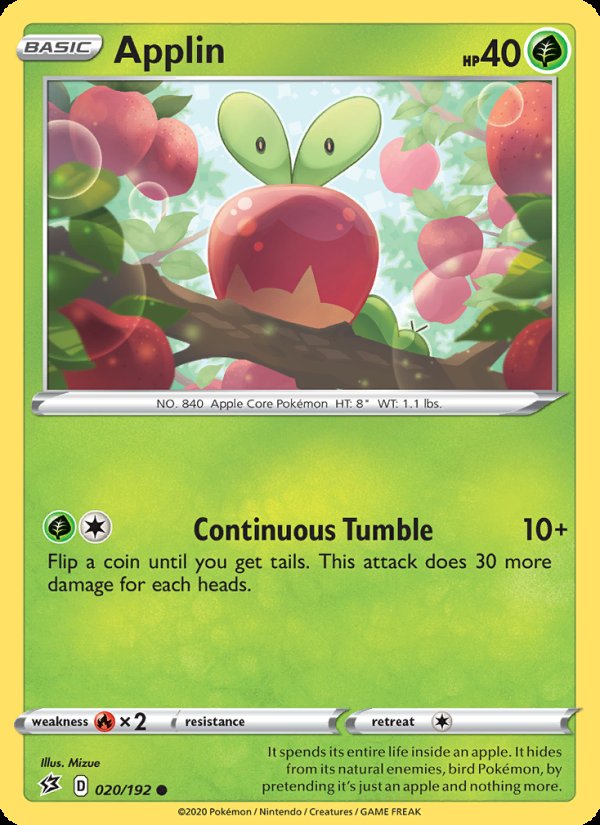Applin 20/192 - Rebel Clash Pokemon card