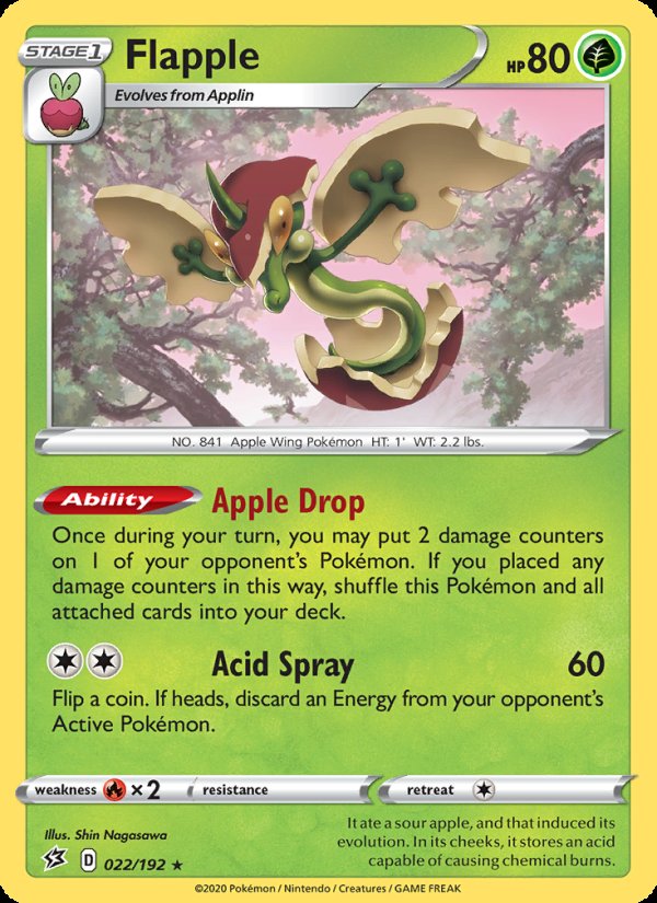 Flapple 22/192 - Rebel Clash Pokemon card