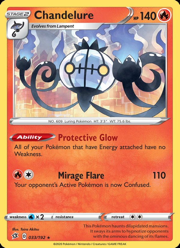 Chandelure 33/192 - Rebel Clash Pokemon card
