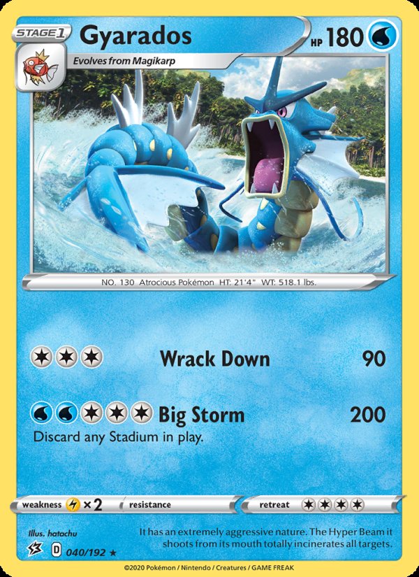 Gyarados 40/192 - Rebel Clash Pokemon card