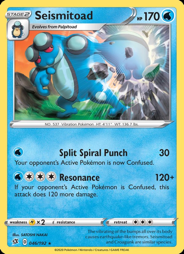 Seismitoad 46/192 - Rebel Clash Pokemon card
