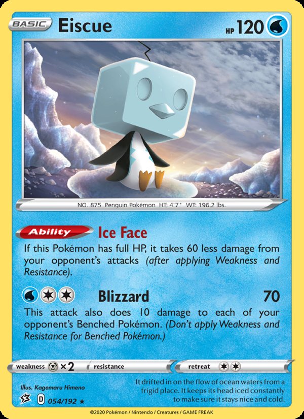 Eiscue 54/192 - Rebel Clash Pokemon card