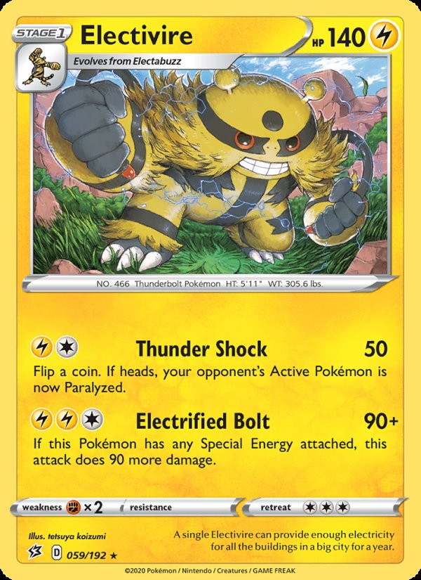 Electivire 59/192 - Rebel Clash Pokemon card