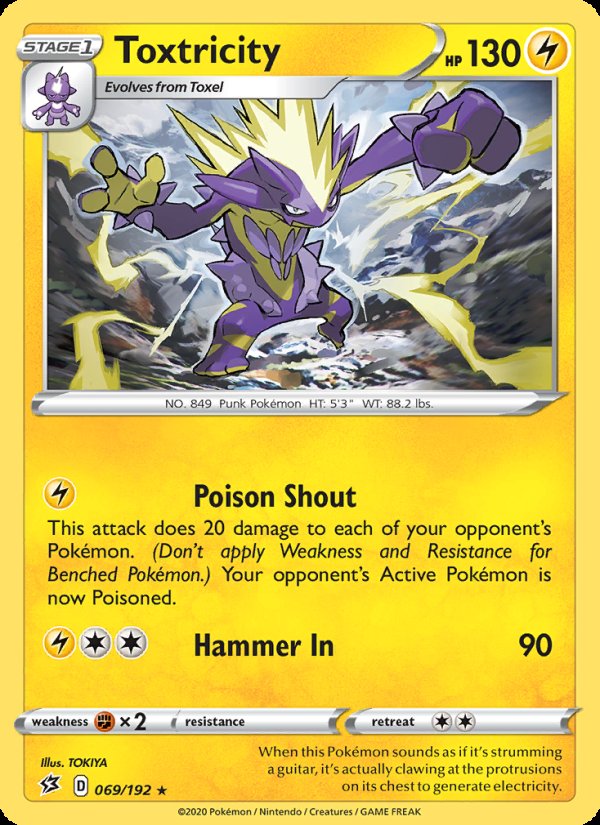 Toxtricity 69/192 - Rebel Clash Pokemon card
