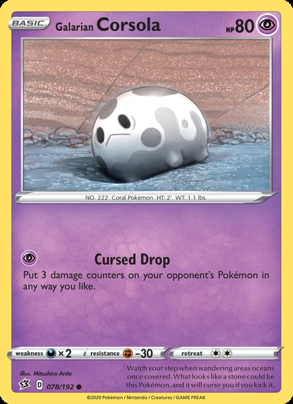 Galarian Corsola 78/192 - Rebel Clash Pokemon card