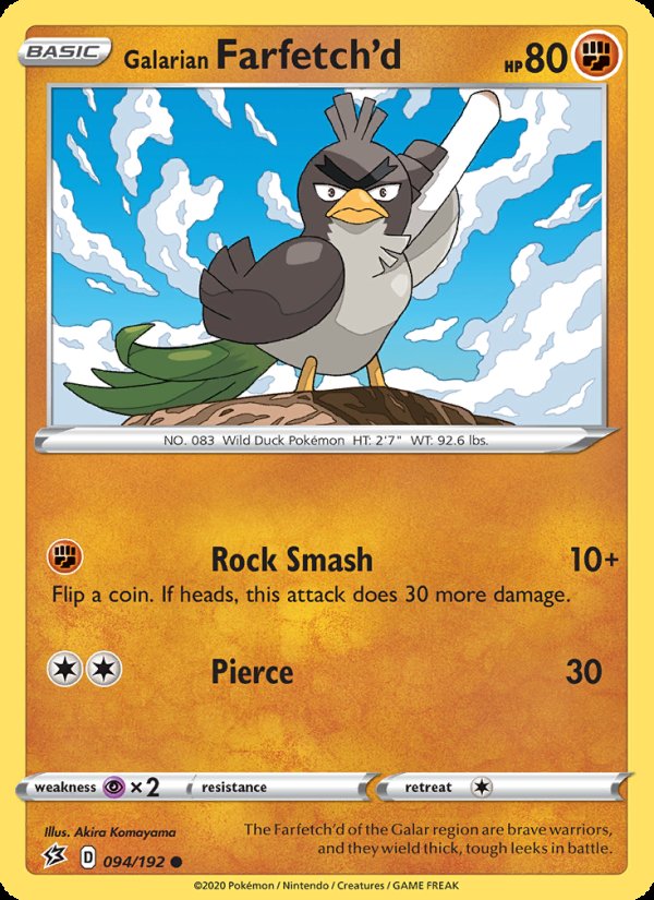 Galarian Farfetch'd 94/192 - Rebel Clash Pokemon card