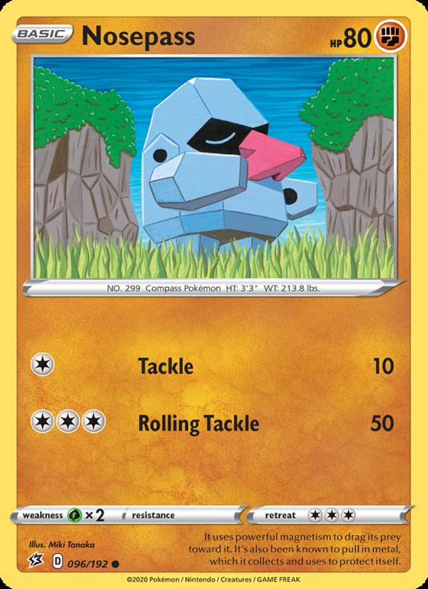 Nosepass 96/192 - Rebel Clash Pokemon card