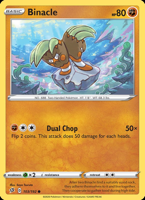 Binacle 103/192 - Rebel Clash Pokemon card