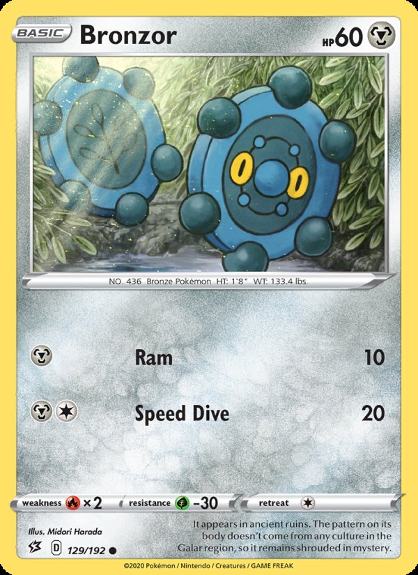 Bronzor 129/192 - Rebel Clash Pokemon card
