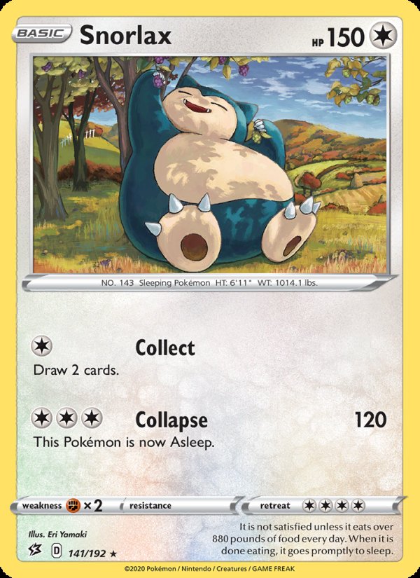 Snorlax 141/192 - Rebel Clash Pokemon card