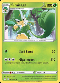 Simisage 7/189 - Darkness Ablaze Pokemon card