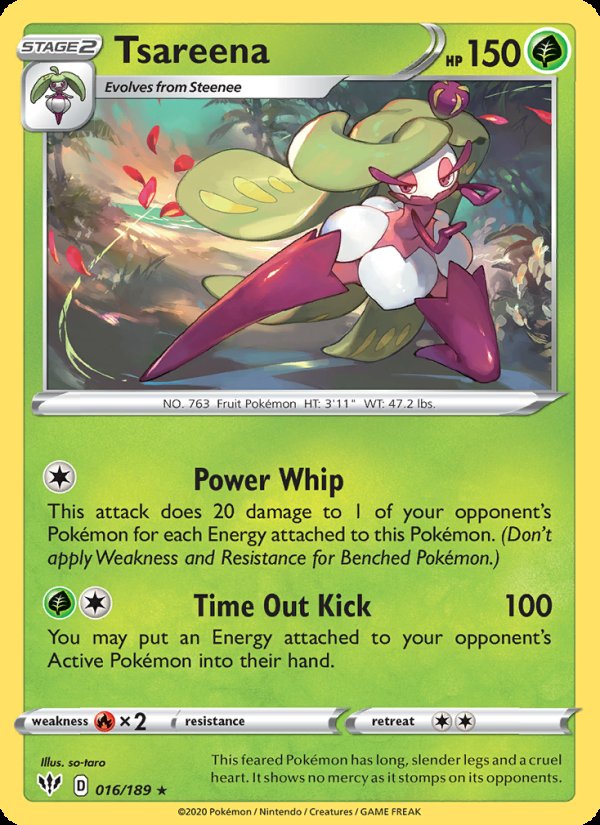 Tsareena 16/189 - Darkness Ablaze Pokemon card