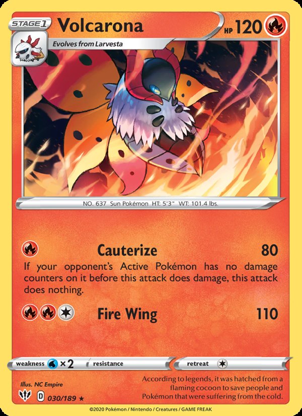 Volcarona 30/189 - Darkness Ablaze Pokemon card