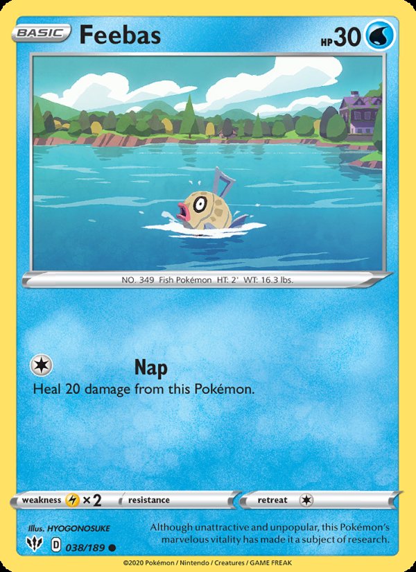 Feebas 38/189 - Darkness Ablaze Pokemon card