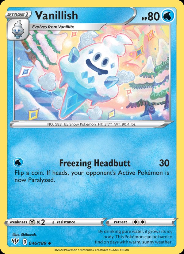Vanillish 46/189 - Darkness Ablaze Pokemon card