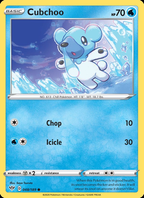 Cubchoo 48/189 - Darkness Ablaze Pokemon card