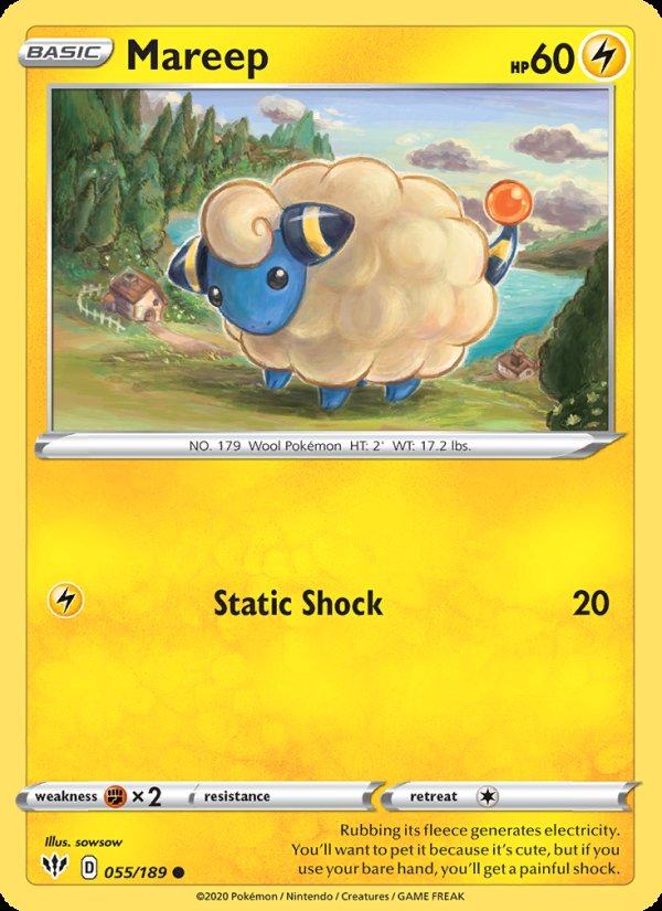 Mareep 55/189 - Darkness Ablaze Pokemon card