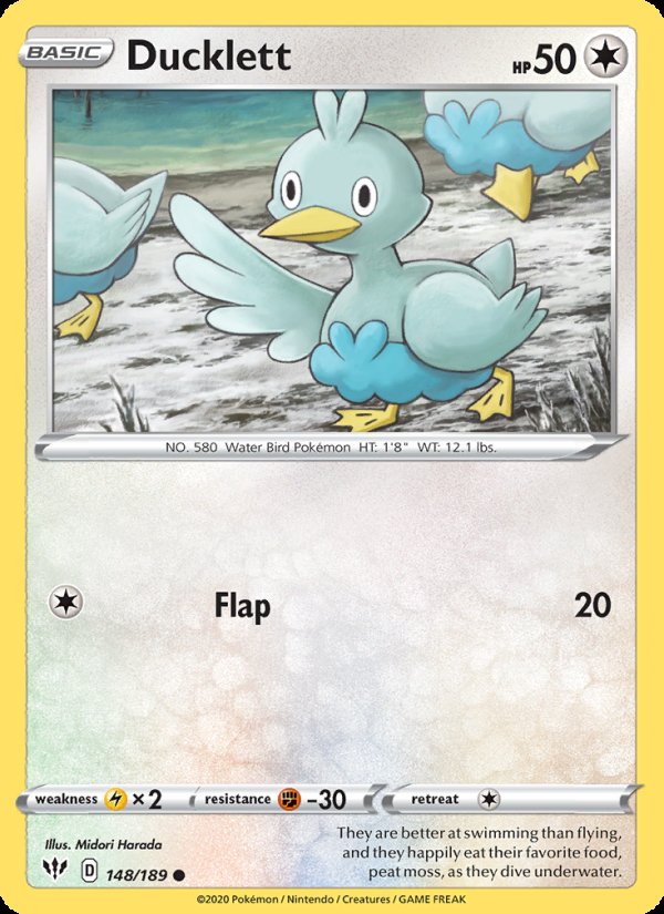 Ducklett 148/189 - Darkness Ablaze Pokemon card