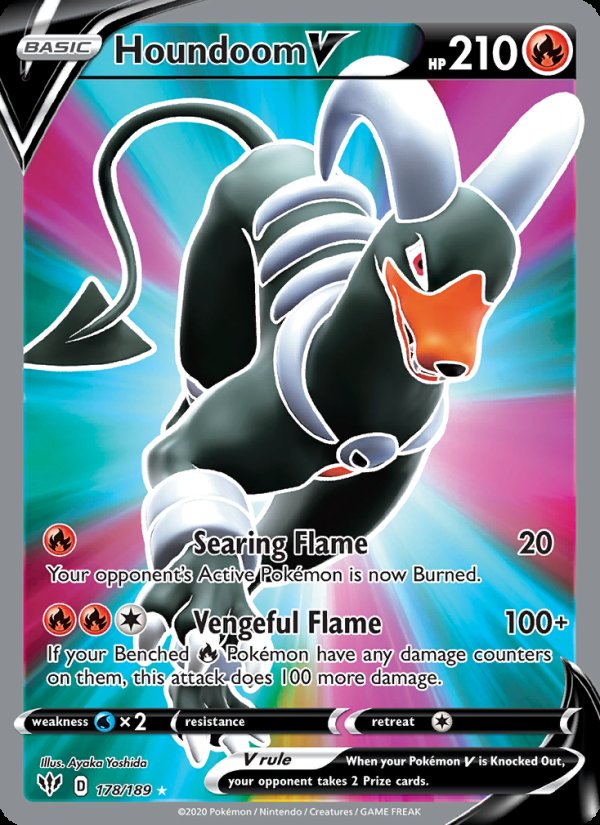 Houndoom V 178/189 - Darkness Ablaze Pokemon card